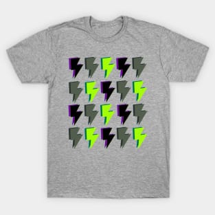 Lightning Bolts in Green, Purple and Black T-Shirt